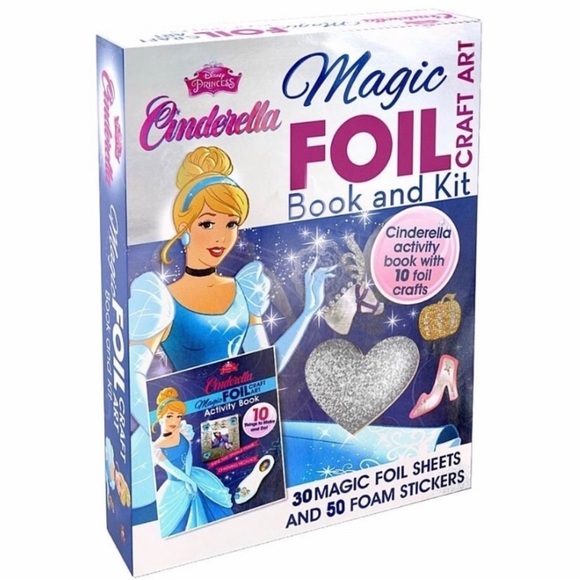Disney Princess Cinderella Magic Foil Book Kids Craft Activity Gift Set - Picture 7 of 14